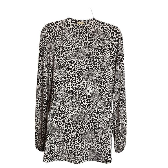 Michael Michael Kors Women's Leopard Print V‎ Neck Blouse Size 1X Flowy Safari - Picture 2 of 11